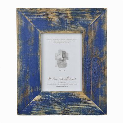 Landhaus Bilderrahmen Alt-Holz Marineblau 7 cm