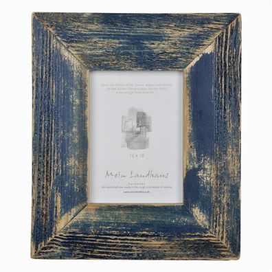 Landhaus Bilderrahmen Alt-Holz Dunkelblau 7 cm