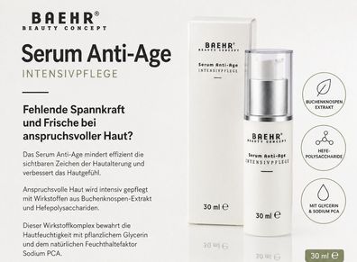 BAEHR BEAUTY Concept Serum Anti-Age 30 ml Gesichtspflege Feuchtigkeit