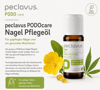 peclavus PODOcare Nagel Pflegeöl 10 ml spröde Nägel vegan Naturkosmetik