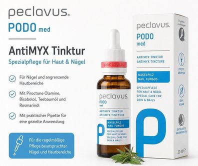 peclavus PODOmed AntiMYX Tinktur 20 ml therapiebegleitende Pflege vegan