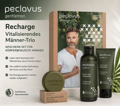 peclavus gentleman Geschenk-Set Recharge Männerpflege 3-teilig