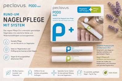 peclavus AntiMYX Set plus Pflege 2 x 4 ml Nagelpflege Stifte vegan