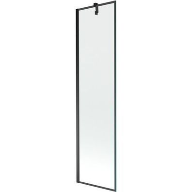 Mexen Next Badewannenwand 50x150 cm, 1-Flügeltür, Schwarz, Gehärtetes Glas
