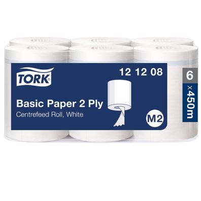 Tork Standard Papierwischtécher M2 weiß Innenabrollung 6 x 121,5 m 121208