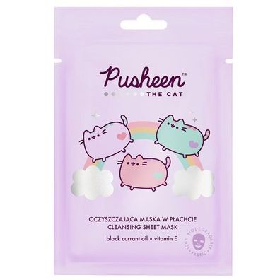 Pusheen Reinigungstuchmaske, 17g - Milde tägliche Gesichtspflege für strahlende