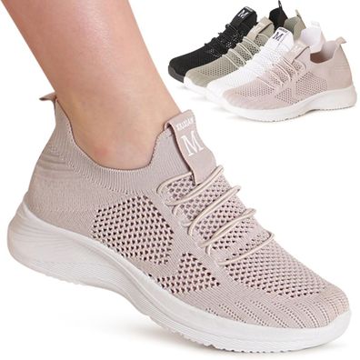 topschuhe24 3238 Damen Mesh Halbschuhe Light Sneaker
