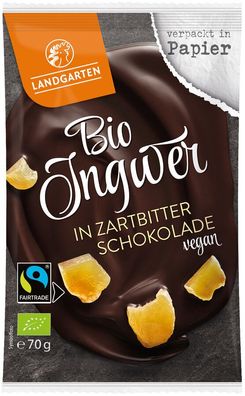 6x Landgarten Bio FT Ingwer in Zartbitter-Schokolade 70g 70g
