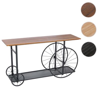 Konsolentisch HWC-Q67, Beistelltisch Tisch, Reifen Industrial Retro Holz 81x150x40cm