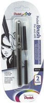 PentelArts Brush Pen Pinselstift inkl. 2 Nachfüll-Patronen