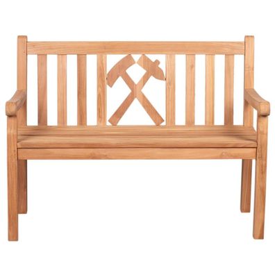 deVries Gartenbank WOODIE Glück auf aus Teakholz Bergbau Bank 120 x 60 x 89 cm