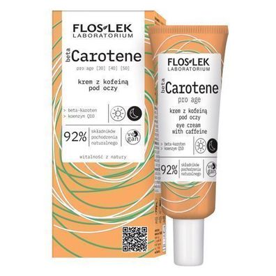 Flos-Lek Augencreme mit Beta-Carotin und Koffein - 30 ml Pflegeformel für strahl