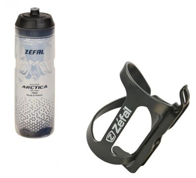 Zefal 1x Trinfklaschenhalter WIIZ schwarz inkl 1x Zefal Trinkflasche Arctica silverbl
