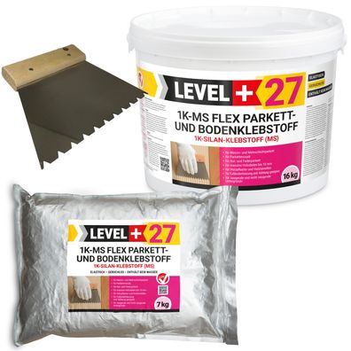 Parkettkleber 7-21kg Holzboden Kork Klebstoff Silan Bodenkleber 1K-MS Flex L+27