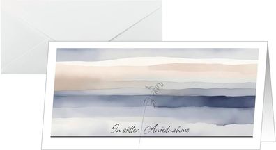 SIGEL DS624 Trauerkarten Aquarell, 10er Set mit Umschlag, DIN lang, ideal zum Bedruck