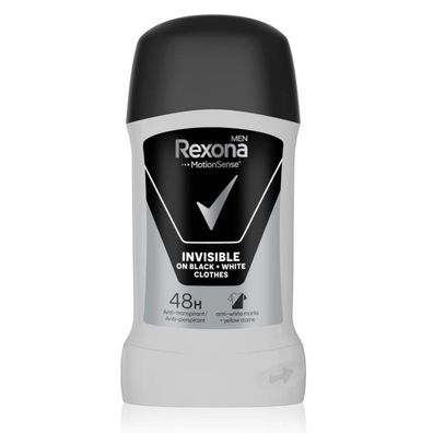 Rexona Men Invisible On Black + White Clothes Anti-Transpirant Deo Stick 50 ml