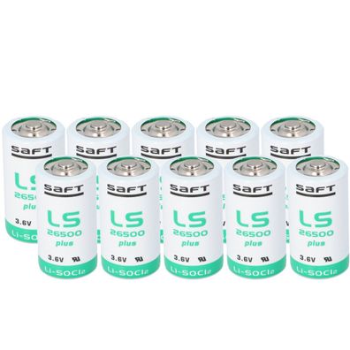 10x SAFT Lithium Batterie Baby C LS 26500 PLUS 3,6V 8,5Ah Lithium-Thionylchlorid