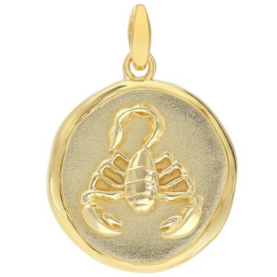 trendor Schmuck Anhänger Sternzeichen Skorpion 925 Silber vergoldet Ø 16 mm 21850-11