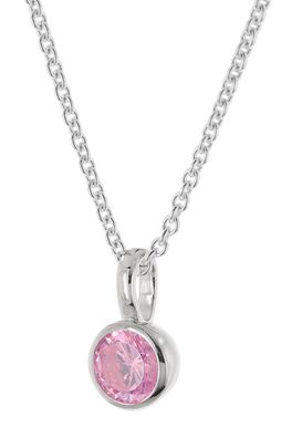 trendor Schmuck Damen-Kette 925 Silber Rhodiniert mit Pinkem Zirkonia-Anhänger 21964