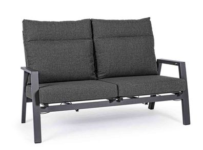 2 Sitzer Sofa Idekla aus Aluminium, modern und verstellbar, anthrazit, für Outdoor, i