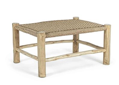 Beistelltisch Koplam aus Teakholz, Boho Stil, rechteckig, natur ? ideal für Deinen Ou