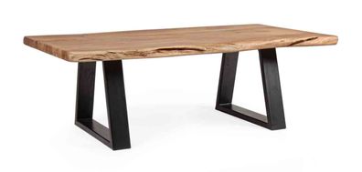 Couchtisch Rutar aus Akazienholz, modernes Massivholz-Design, natur, Unikat mit schwa