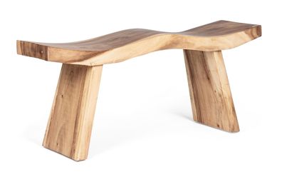 Bank Lewella aus Suarholz, massiv und naturbelassen, modernes Design, für 1?2 Persone