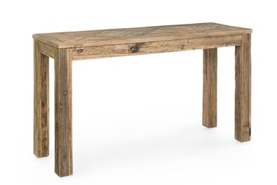 Konsole Yilaki aus recyceltem Ulmenholz, Massivholz Design, natur, 140 cm breit