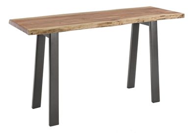 Konsole Noranes aus Akazienholz, modernes Massivholz-Design, Natur, A-Form Gestell in