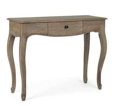 Konsole Tillamo aus Mangoholz, klassischer Stil, natur, 100 cm Breite, mit Schublade