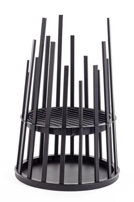 Feuerschale Amabala aus Metall, hitzebeständig und pulverbeschichtet, modern, schwarz