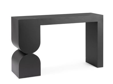 Konsole Eichara aus Metall und Glas, modern, schwarz, 120 cm breit, pflegeleicht
