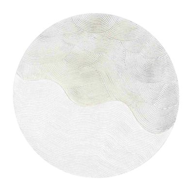 Bild Moon aus Kiefer und Leinwand, modern rund, weiß, Ø 90 cm, für Dein Zuhause