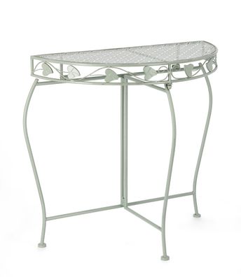 Konsole Teriaht aus Metall, klassisch, salbeigrün, 75 cm breit, pulverbeschichtet für