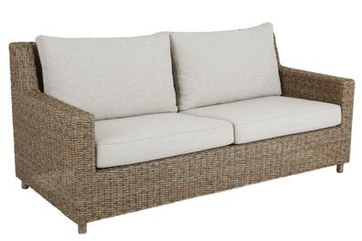 Gartensofa Sandkorn mit Kissen aus Kunst-Rattan, klassisch, beige, für 2?3 Personen,