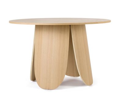 Esstisch Nydorl aus MDF, modern und rund, naturfarben, Ø 120 cm, für 3?4 Personen