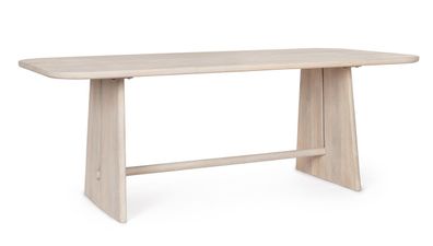 Esstisch Aveshli aus Mangoholz, skandinavisches Design, beige, 200 cm, für 6?8 Person