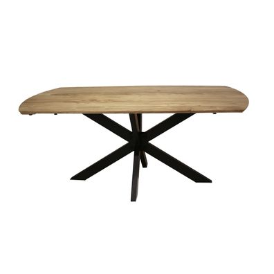 Esstisch Etendre aus massivem Akazienholz, modern ausziehbar, Natur, oval, für 8?10 P