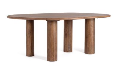 Esstisch Tansan aus Mangoholz, modern, organische Form, braun, 200 cm, für 6?8 Person