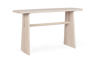 Konsole Aveshli aus Mangoholz, skandinavischer Stil, beige, 135 cm Breite, hochwertig
