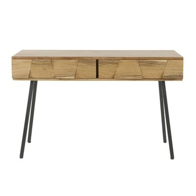 Konsole Ficha aus Akazienholz, modern mit Loft Design, Natur, 2 Schubladen, 120 cm br
