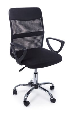 Bürostuhl Robinai mit Armlehne, Stoff Netzgewebe, modern und höhenverstellbar, schwar