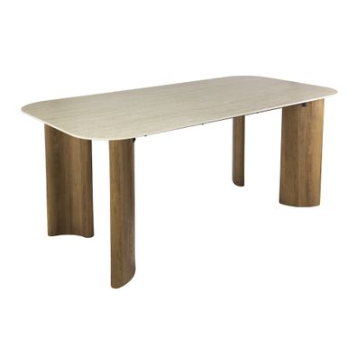 Manvo Esstisch 180 cm ? Keramikplatte, Beine in Eichenoptik (Gr. 180x90x76 cm)