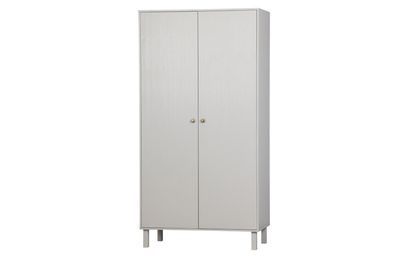 Kleiderschrank Madu aus Kiefernholz, modern und elegant, hellgrau, FSC-zertifiziert,