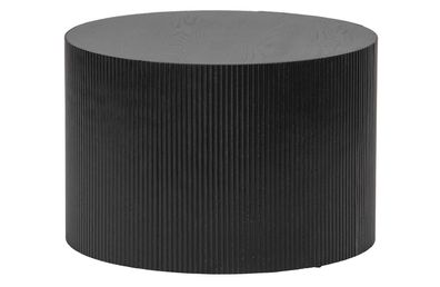 Beistelltisch Sanne aus Kiefer, modern rundes Design, schwarz lackiert, 60 cm Durchme