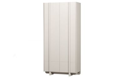Schrank Basu aus Kiefernholz, modern, hellgrau lackiert, mit 2 Türen und Schublade