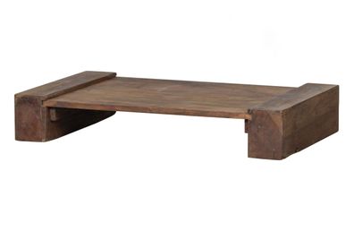 Couchtisch Cuno aus Mangoholz, massiv und lackiert, rechteckig, dunkelbraun, modernes