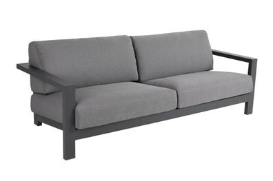 Gartensofa Amesdale mit Kissen, aus Aluminium und Olefin-Stoff, modern, grau anthrazi