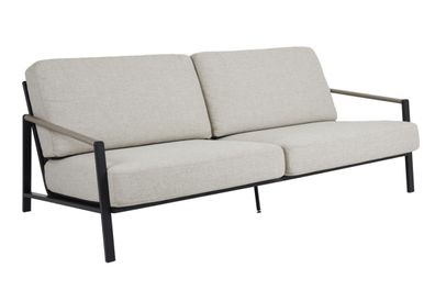Gartensofa Lyra mit Kissen aus Edelstahl und Olefin-Stoff, modern, sand, 2-3 Sitzplät