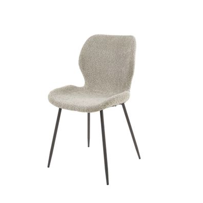 Esszimmerstuhl 4er-Set Pipvel Boucle, modern und bequem, sandfarben, weicher Stoff, s